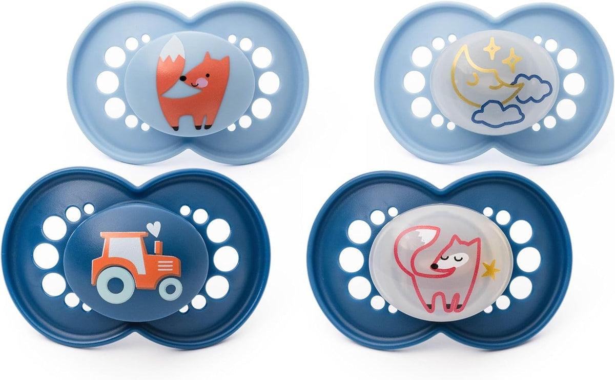 MAM Original Day & Night Dummies, 18-36M, 4 Pack, Pink