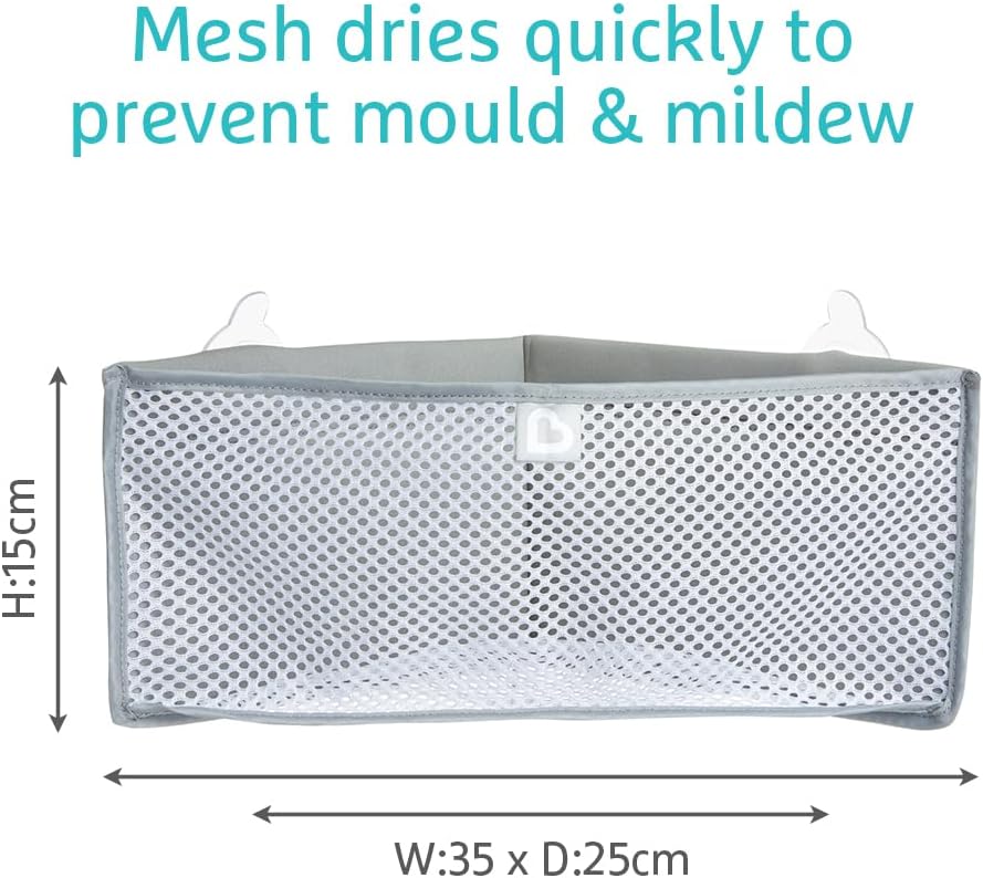 Munchkin High'n Dry Corner Bath Toy Organiser, Grey