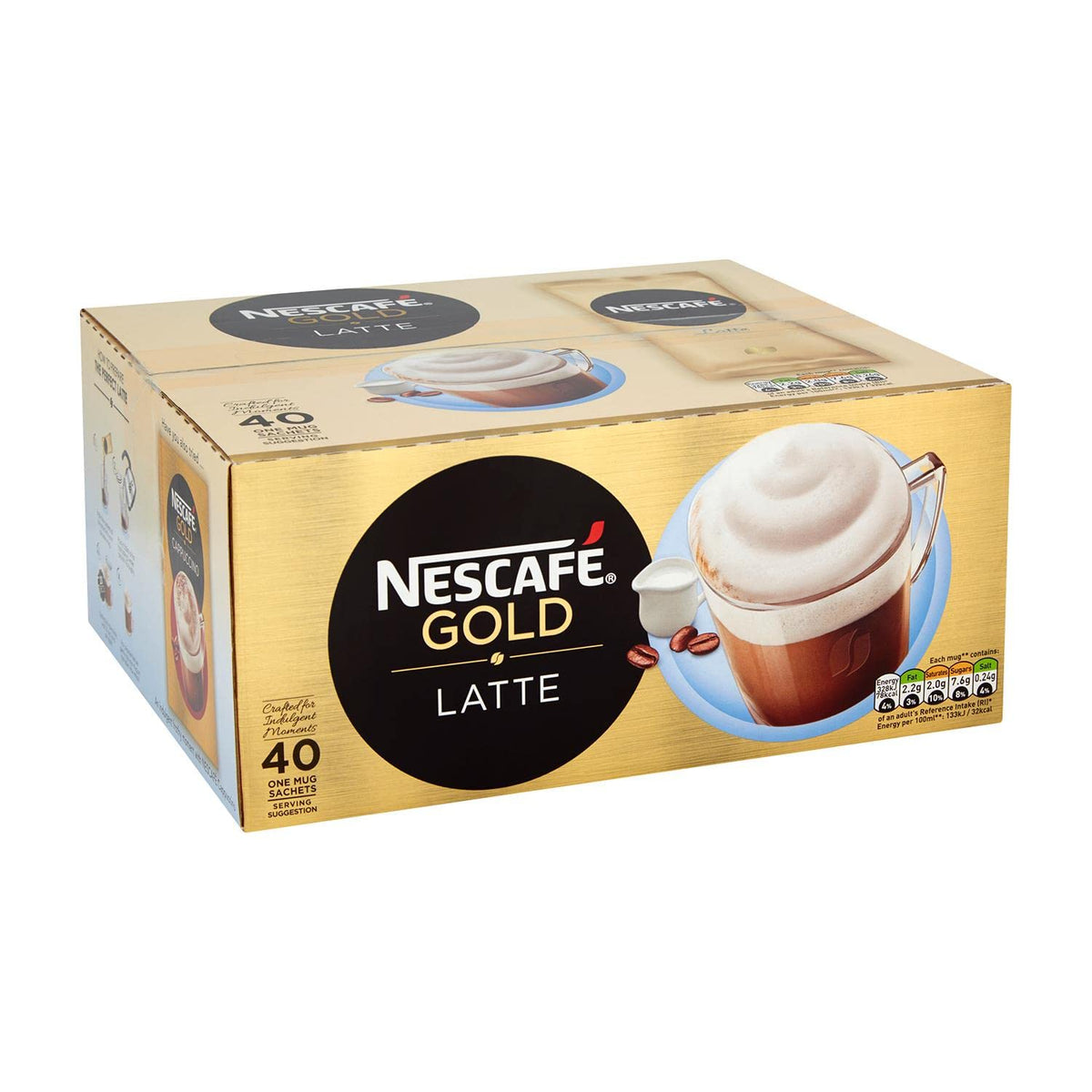 NESCAFÉ Latte Instant Coffee Sachets - 72 x 18g