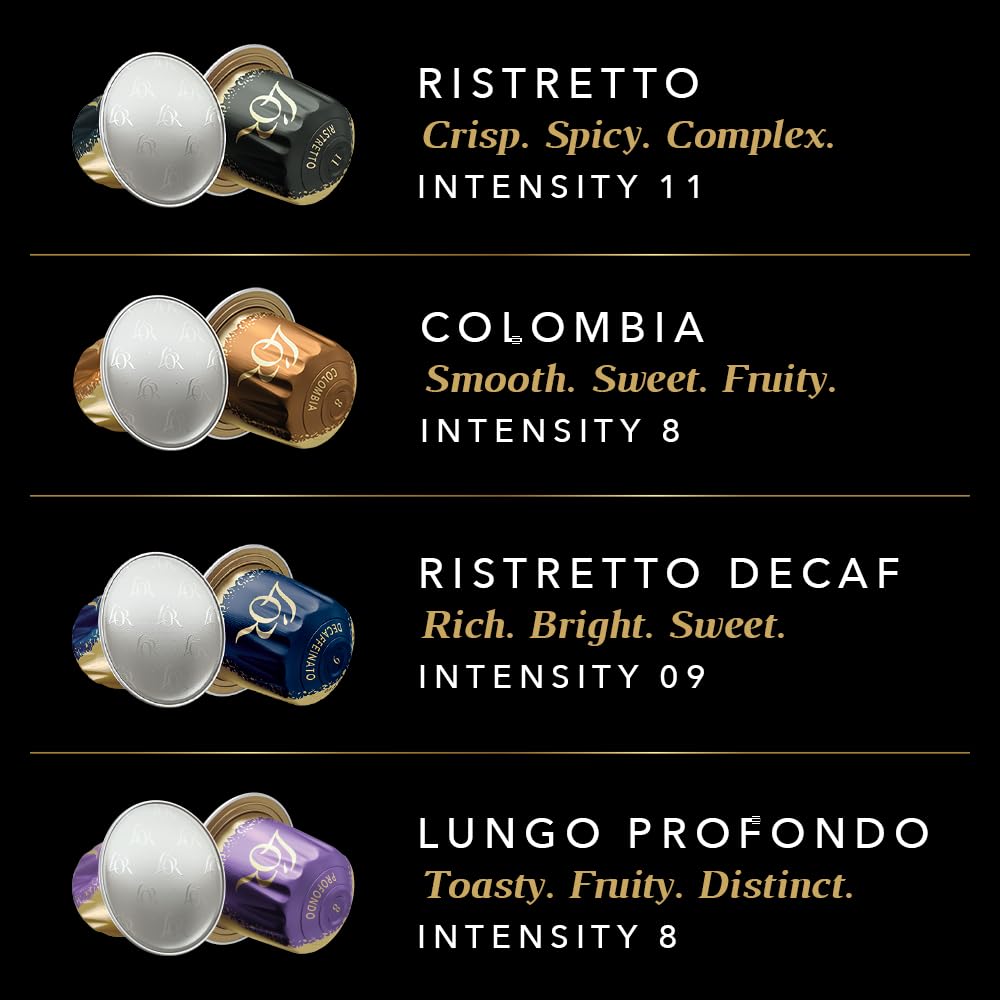 L'OR Espresso Intense Coffee Pods Variety Bundle (Pack of 12, Total 120 Capsules) Nespresso®* Compatible