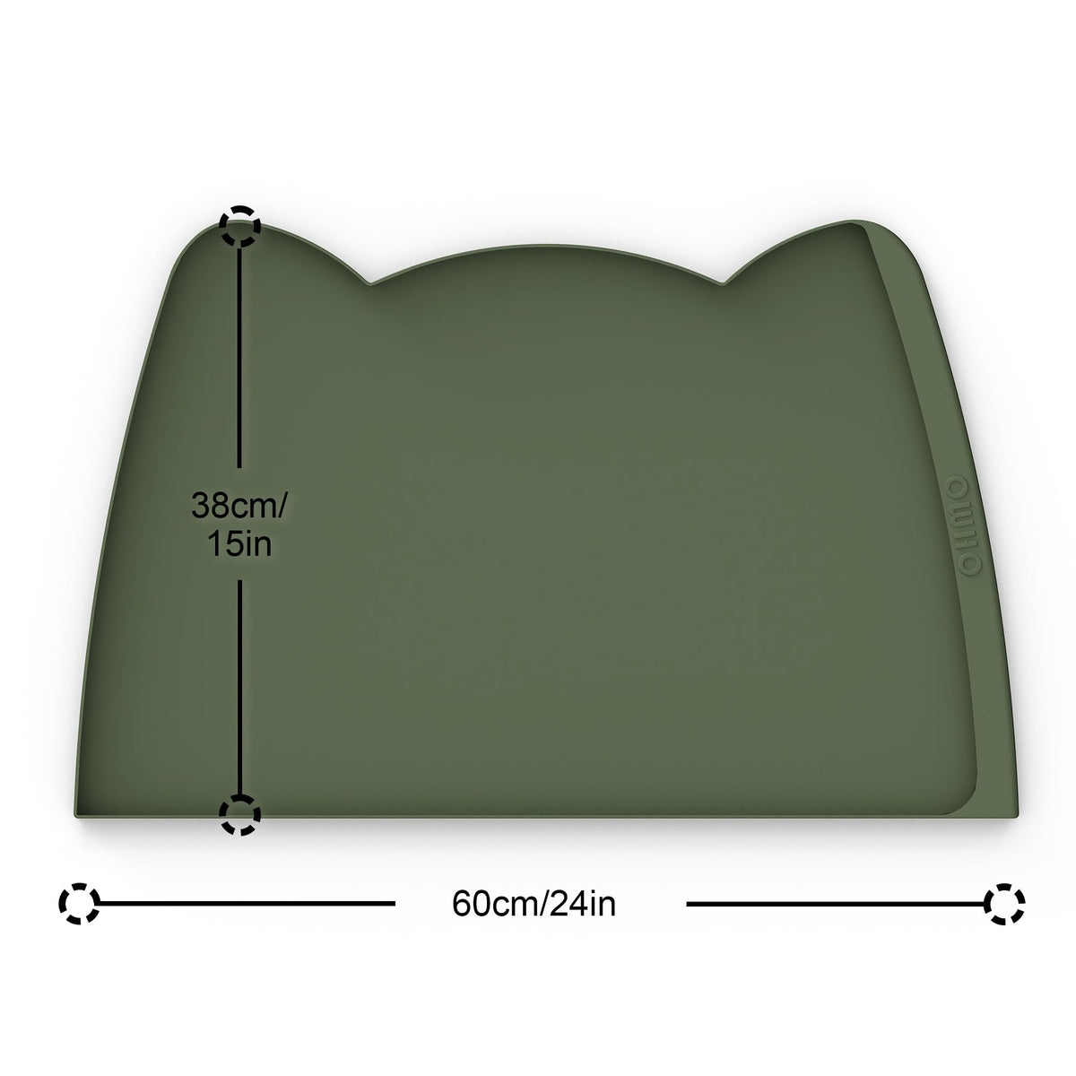 OHMO Silicone Cat Food Mat for Food&Water Bowls, 46x25cm, Camo Green