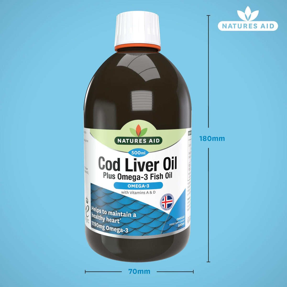 Natures Aid Cod Liver Oil 1000mg – 180 Capsules