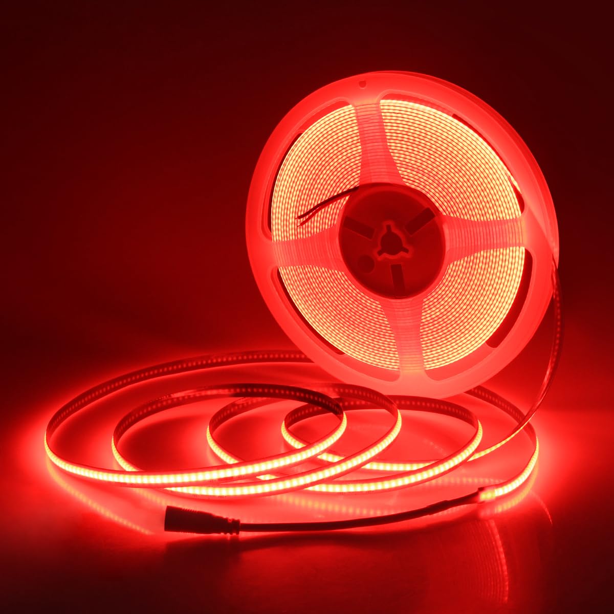 Aclorol 12V Red LED Lights for Bedroom 5M Fleixible COB LED Strip Light