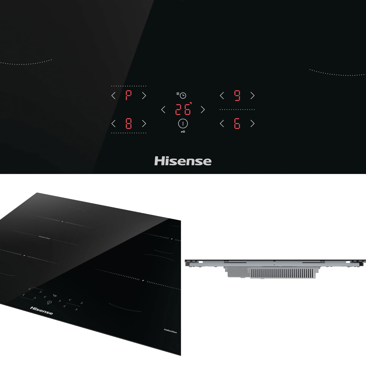 Hisense E6432C Built-in 60cm Electric Ceramic Hob with Child Lock, Touch control, Timer Function - Black 7200W, 20 x 24 x 2 inches (L x W x H)