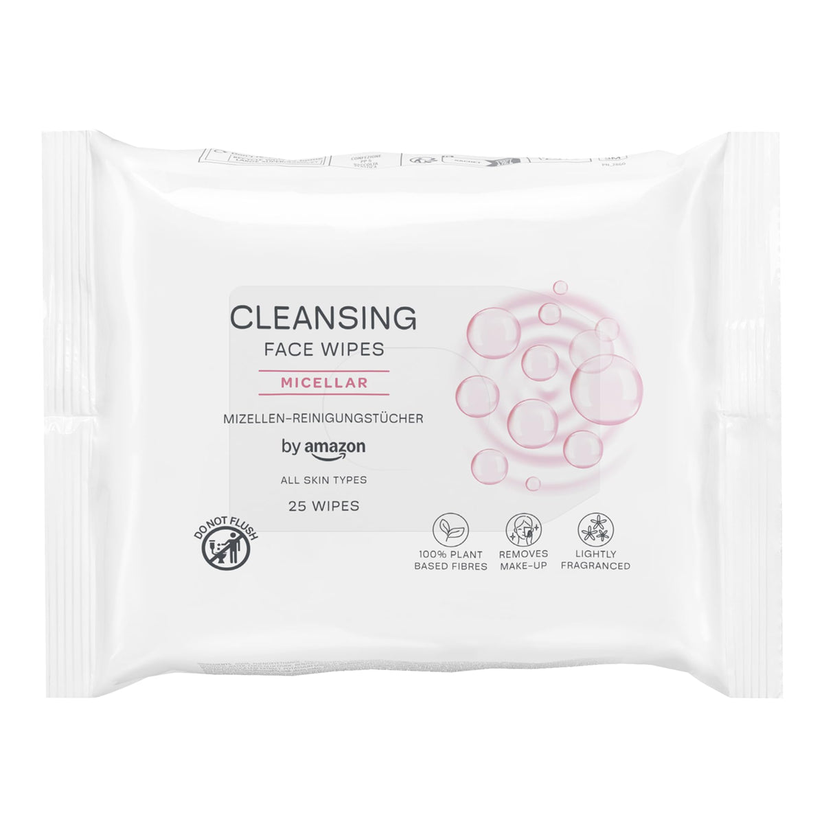 by Amazon Aloe Vera Face Cleansing Wipes, Make-Up Remover for Sensitive Skin, Fragrance Free, 25 Wipes
