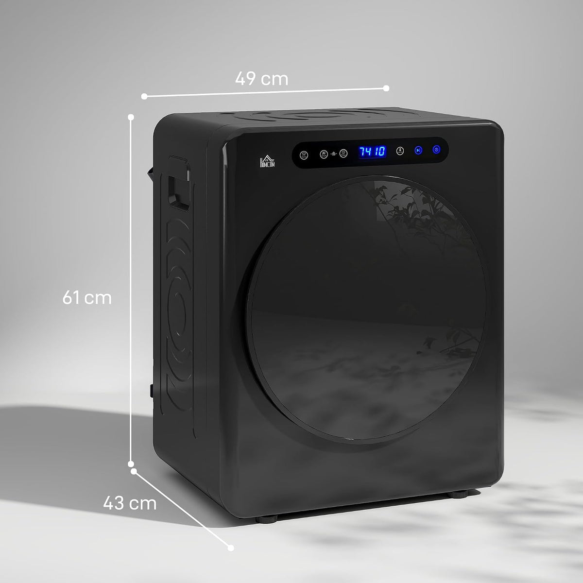 HOMCOM Vented Tumble Dryer 5kg Wet Laundry/3kg Dry Capacity 1000W Black
