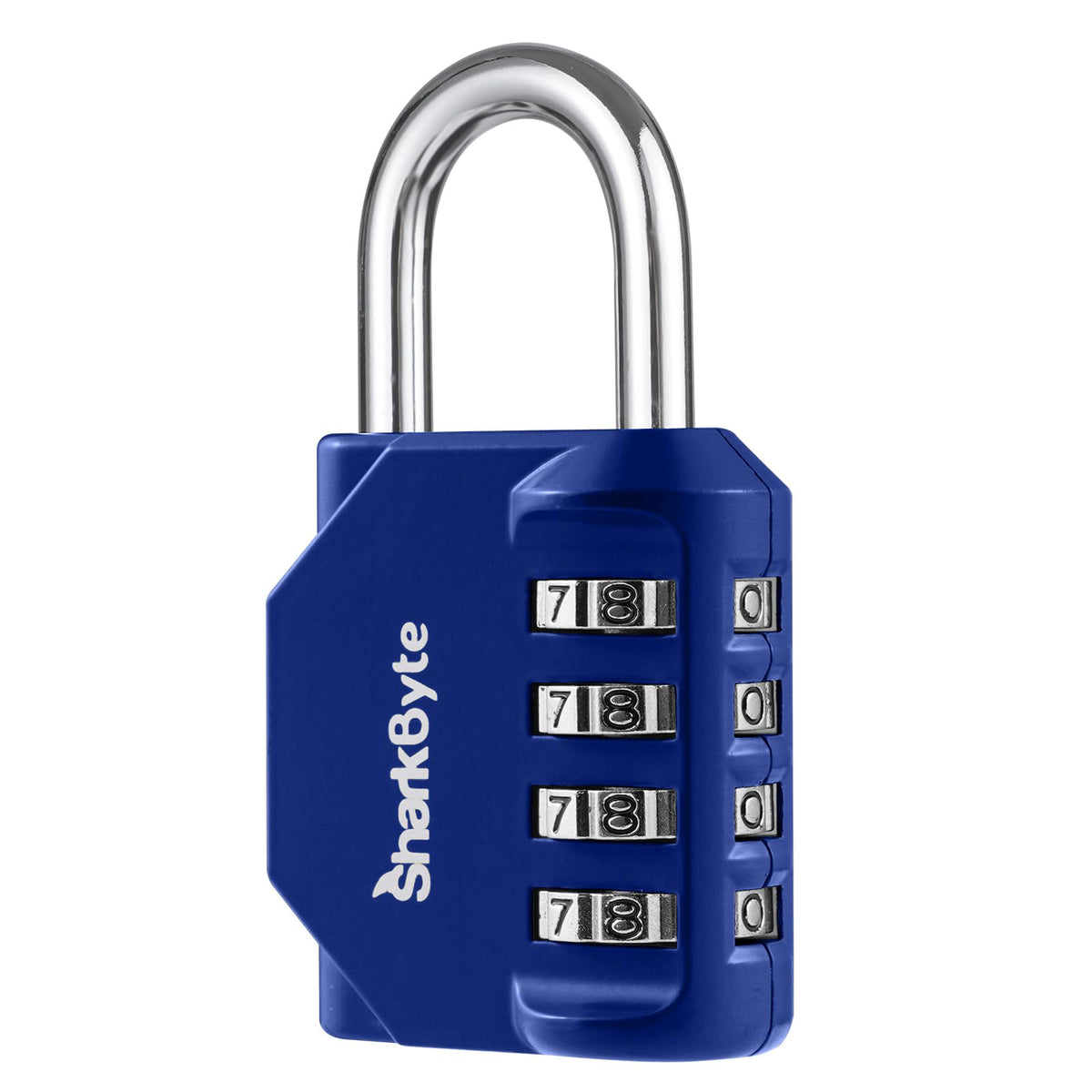 SharkByte Heavy Duty Combination Padlock – 4-Digit Weatherproof Outdoor Lock with Stainless Steel Shackle, Anti-Rust Resettable Code for Gym, School, Locker, Shed, Toolbox, Gate & Warehouse - Red