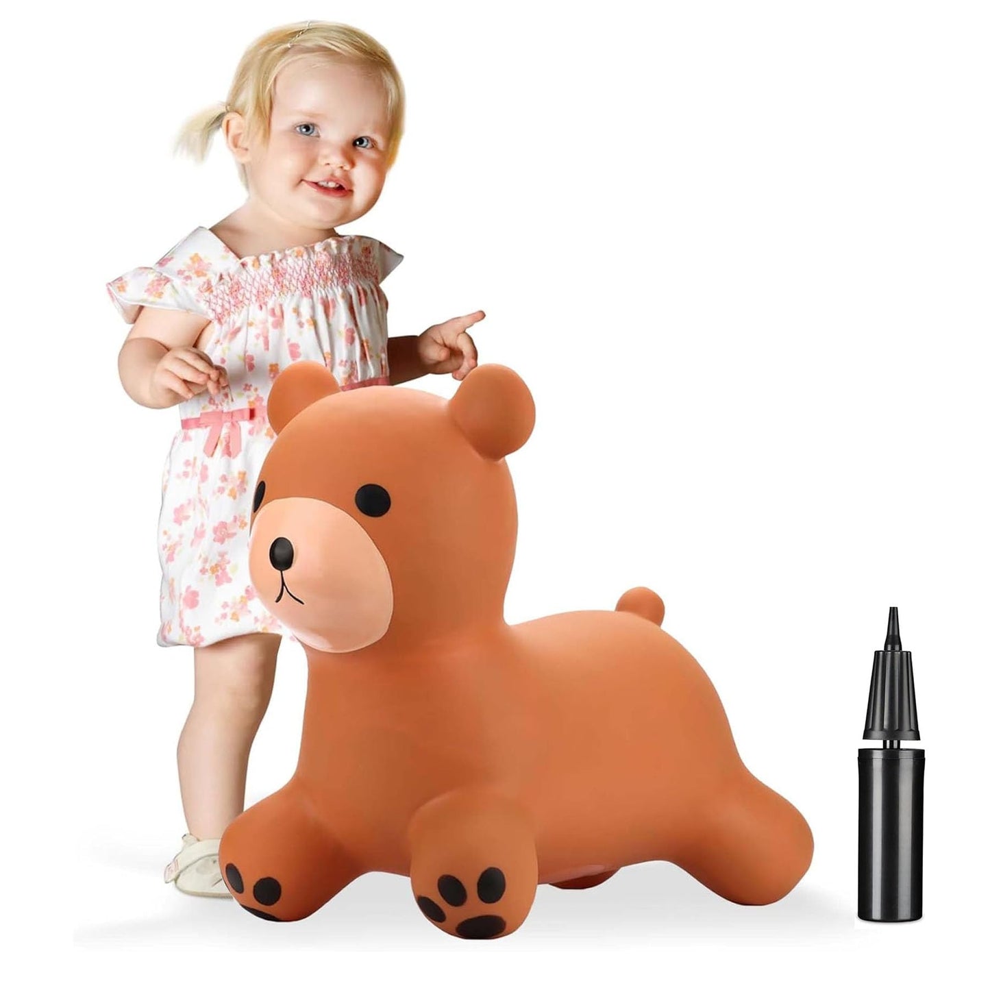 Green Dino Animal Bouncy Jump Space Hopper Inflatable Ride On Kids Children's Fun Toy Gift For Boys Girls Indoors Outdoors Pump Included PA7041