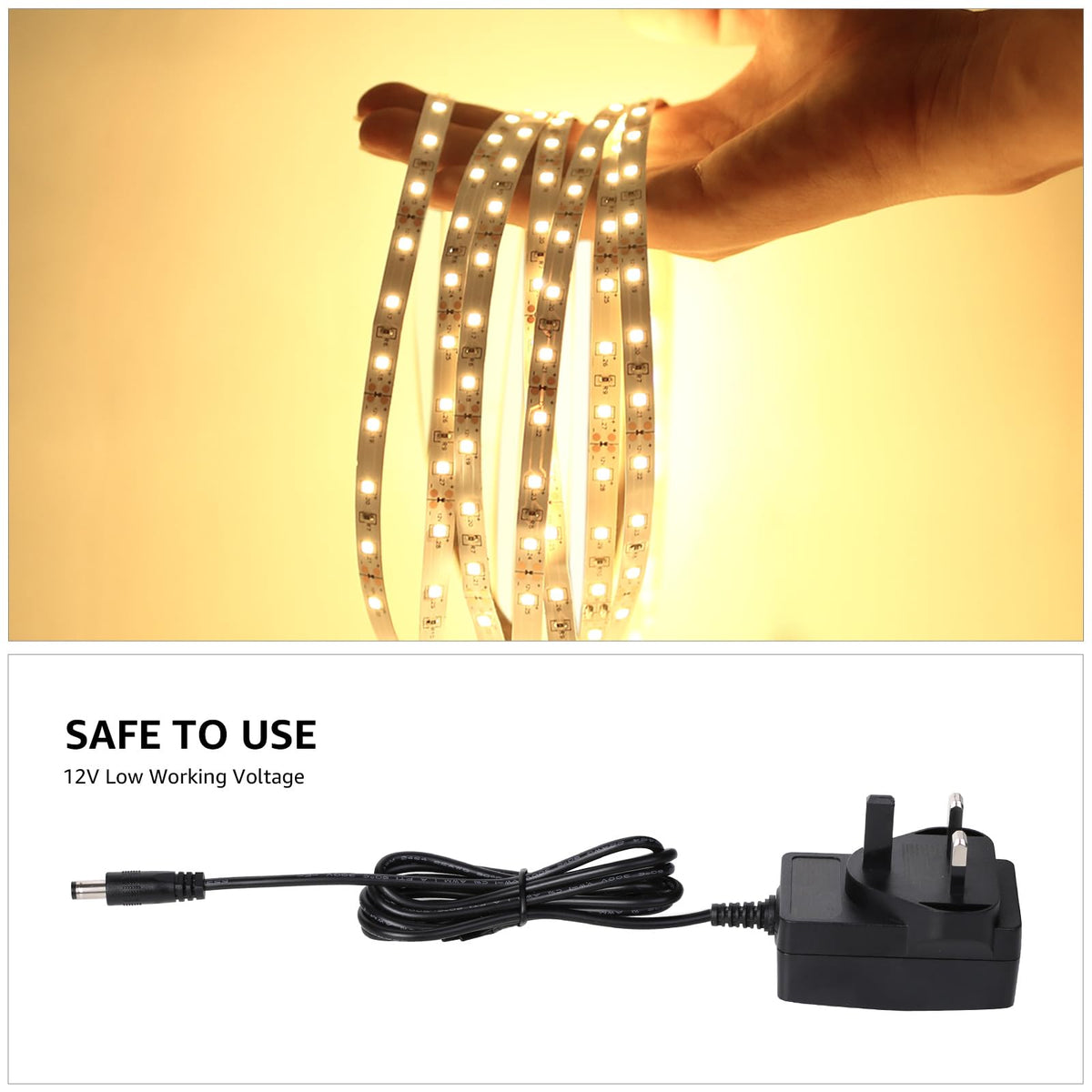 Lepro 5M LED Strip Light, Cool White 6000K, 1650LM 15W, Dimmable, Stick on