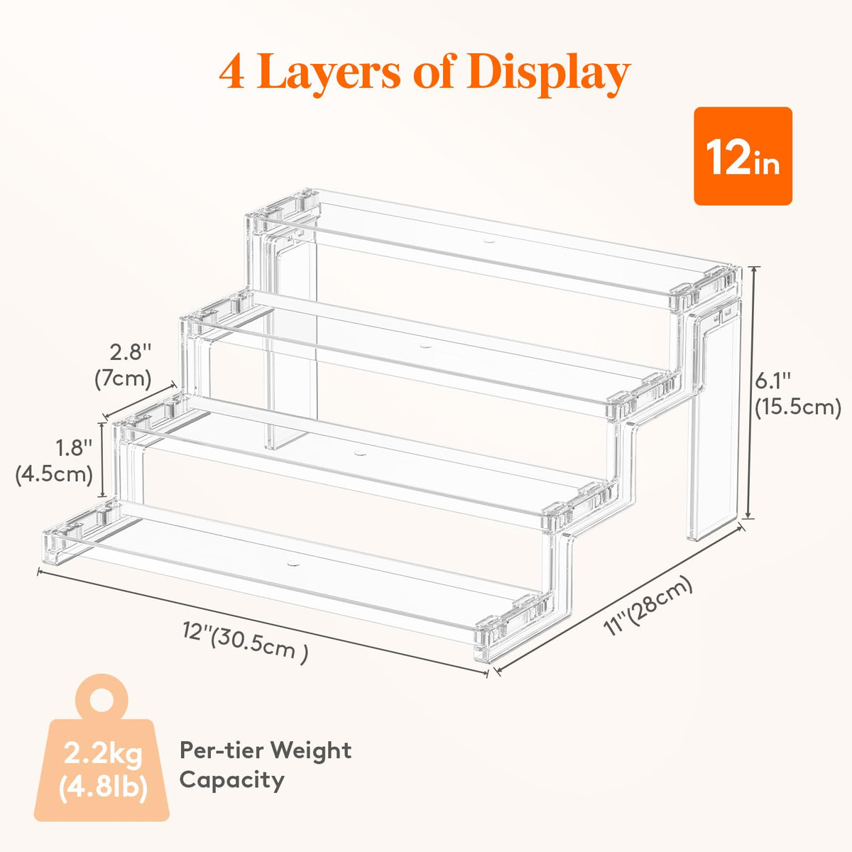 Lifewit 12″ Perfume Stand, Cologne Organiser, Tool-Free Assembly, 1 Pcs