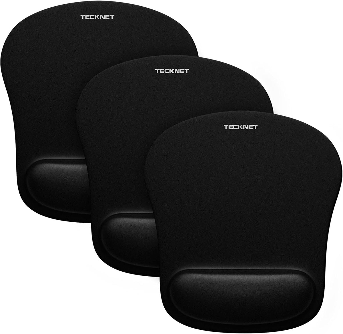 TECKNET 3 Packs Mouse Mat Wrist Support, Mouse Pad with Memory Foam Rest