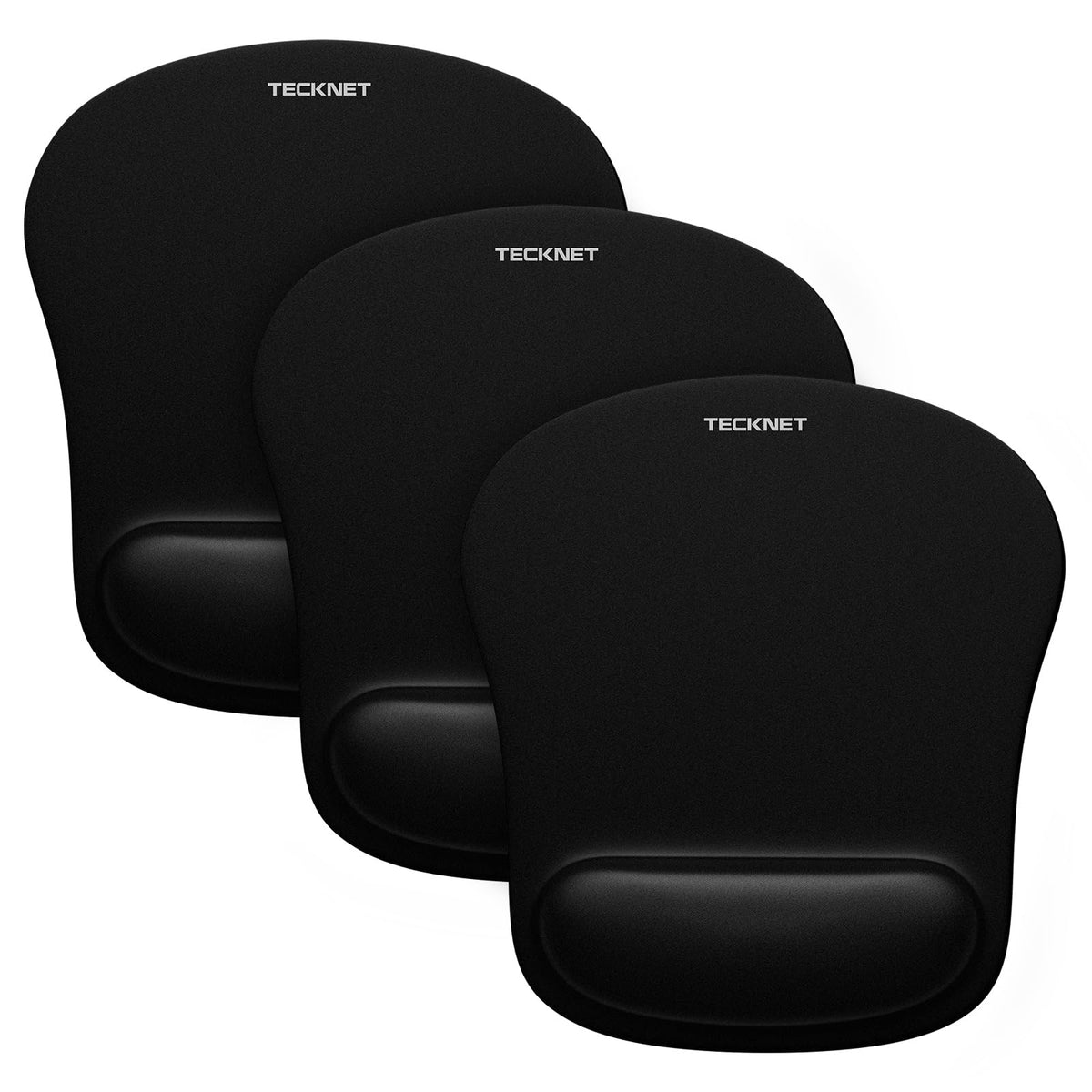 TECKNET 3 Packs Mouse Mat Wrist Support, Mouse Pad with Memory Foam Rest