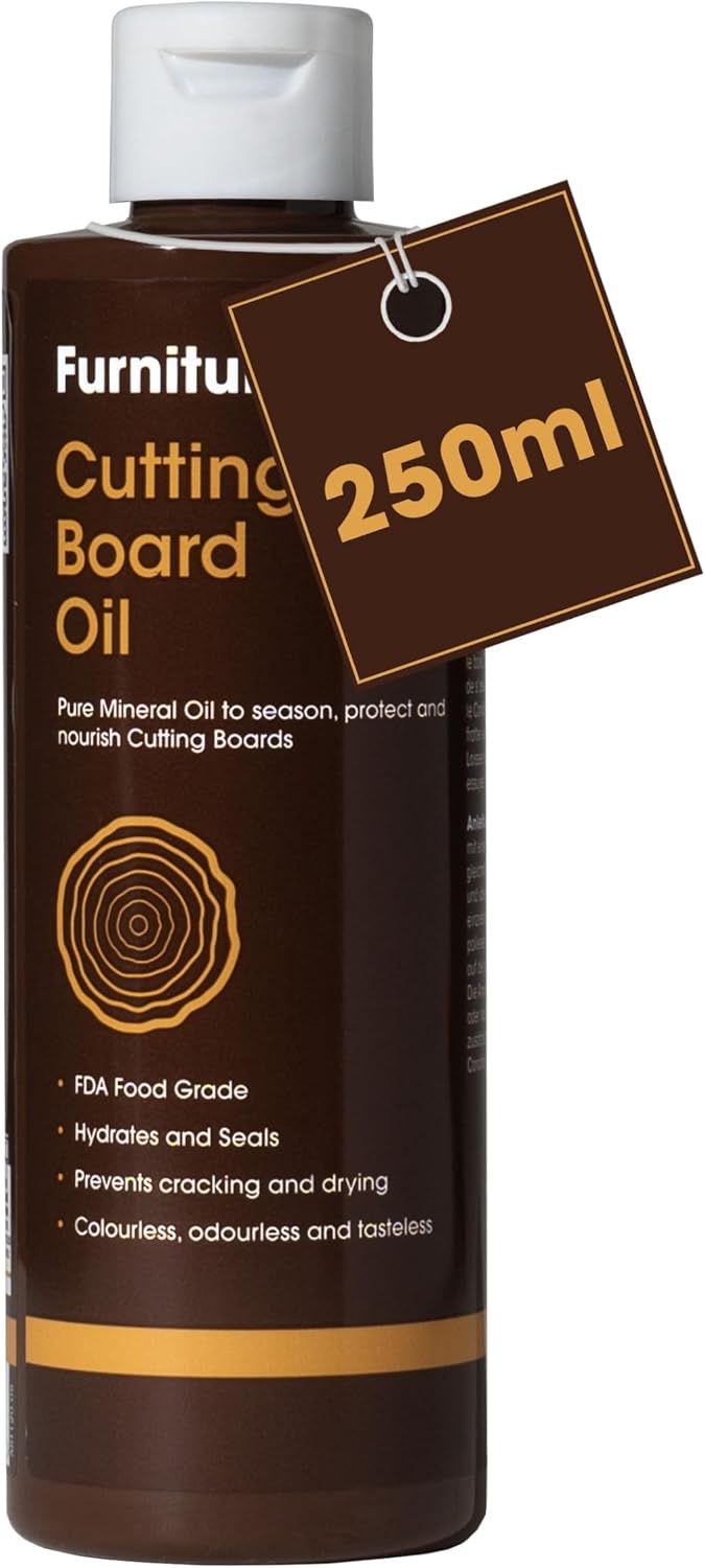 Chopping Board Oil - Premium Food Grade Mineral Oil to Protect and Restore Wood Cutting Boards, Butcher Blocks, Countertops - 250ml