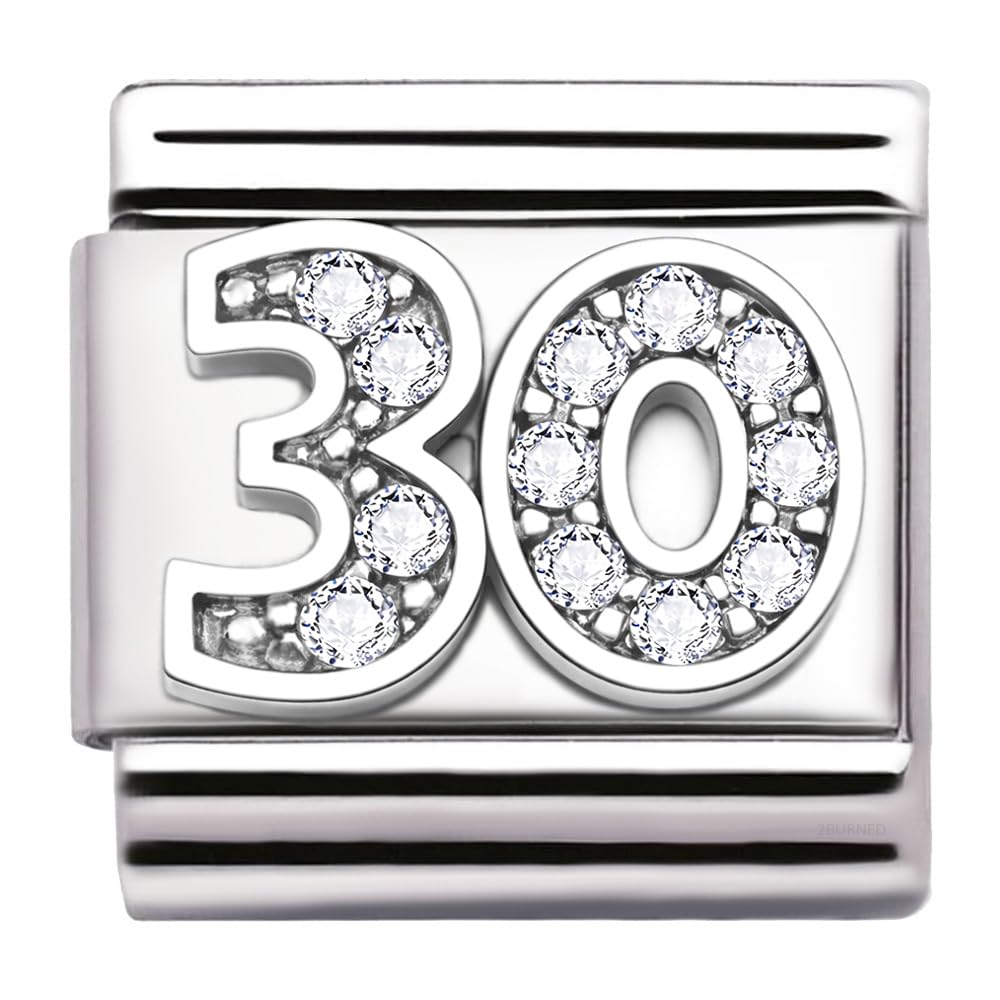 Italian Charm Link Number Birthday Milestones fit 9mm bracelet