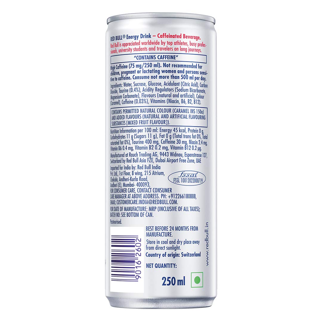 Red Bull Energy Drink Summer Edition Curuba-Elderflower, 250ml x 12