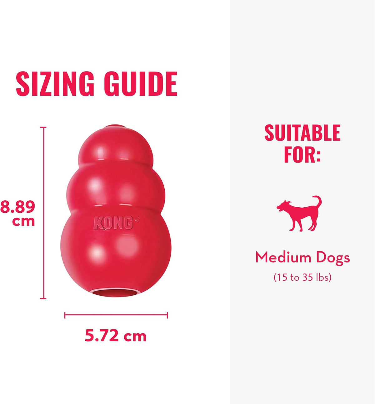 KONG Classic Stuffable Dog Toy, For Medium Dogs
