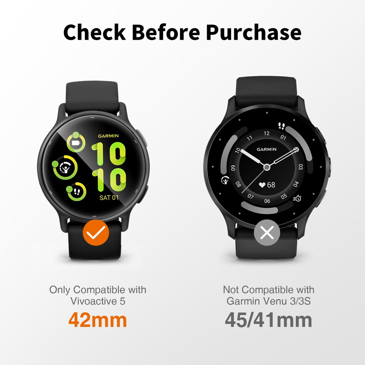 LK 6 Pack for Apple Watch Series 12/11/10 42mm Screen Protector