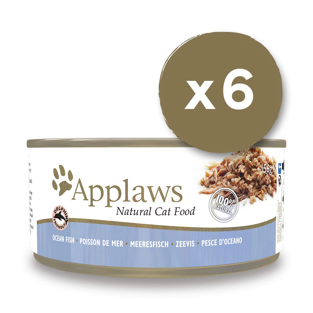 Applaws Natural Wet Cat Food, Multipack Fish Selection in Broth 70 g Tin (Pack of 12)