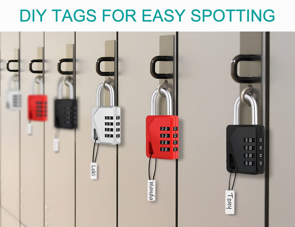ZHEGE Combination Padlock, 4 Digit Coded Padlock (Sky Blue)