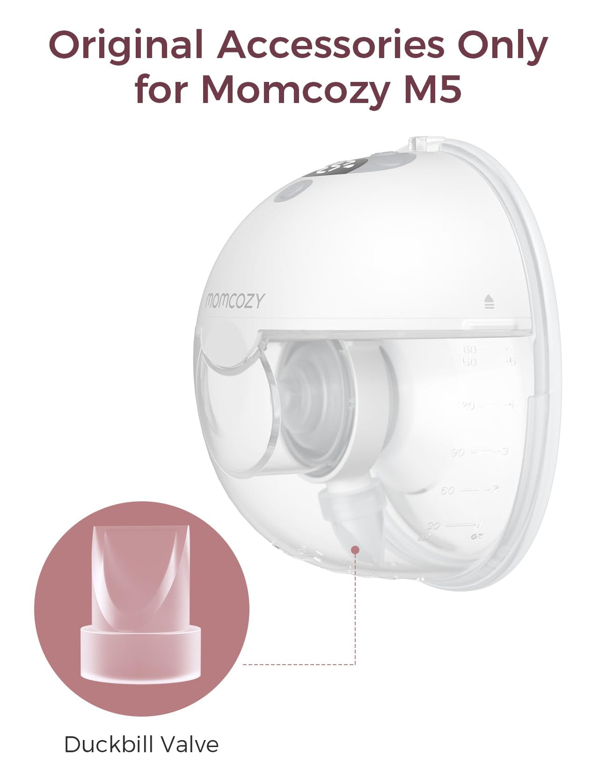Momcozy Full Set Collector Cup Only Compatible with Momcozy M5 NOT for Others. Original M5 Breast Pump Replacement Accessories (160ml, with Double-Sealed Flange 24mm)