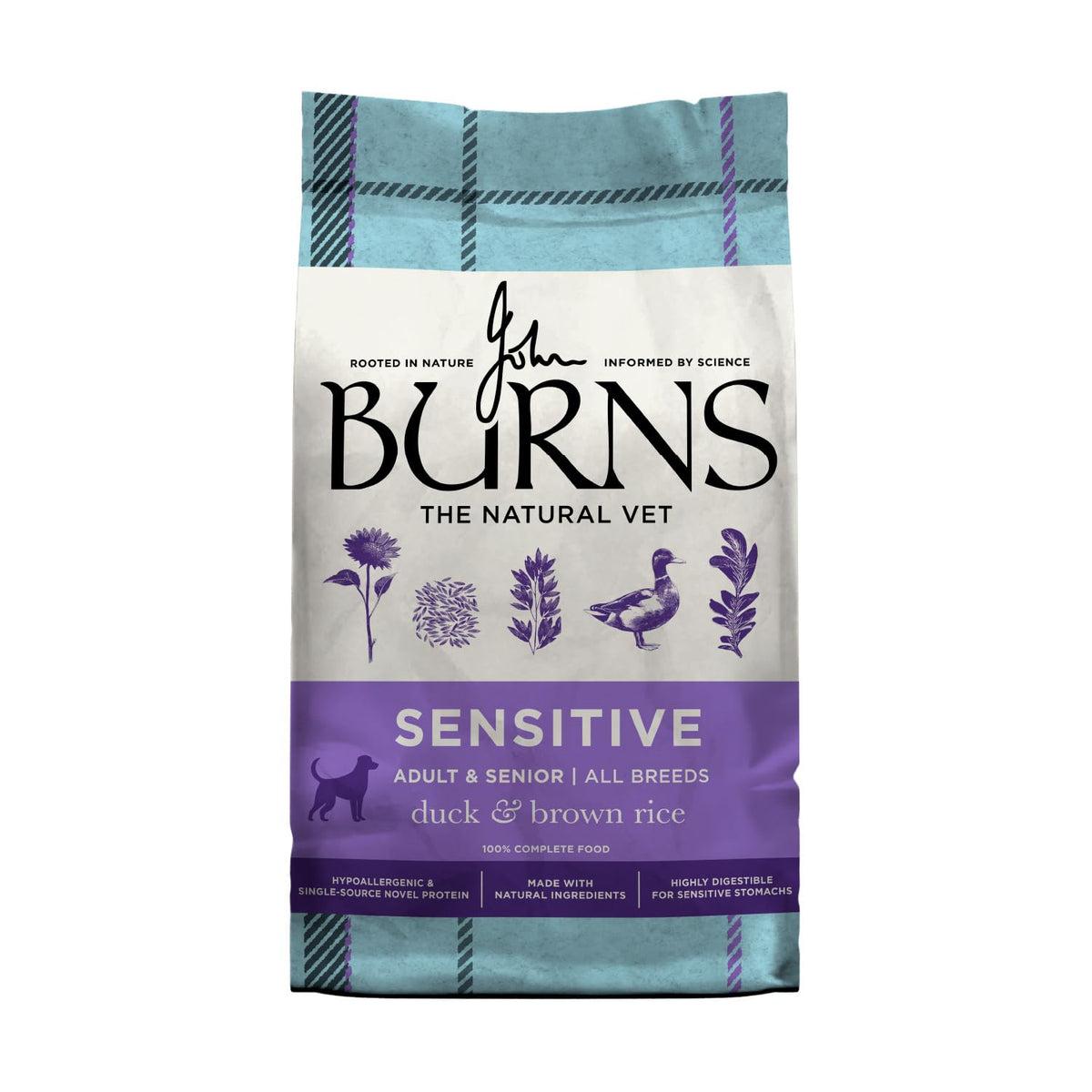 Burns Pet Nutrition Hypoallergenic Complete Dry Dog Food Adult and Senior Dog Sensitive with Pork and Potato 2 kg