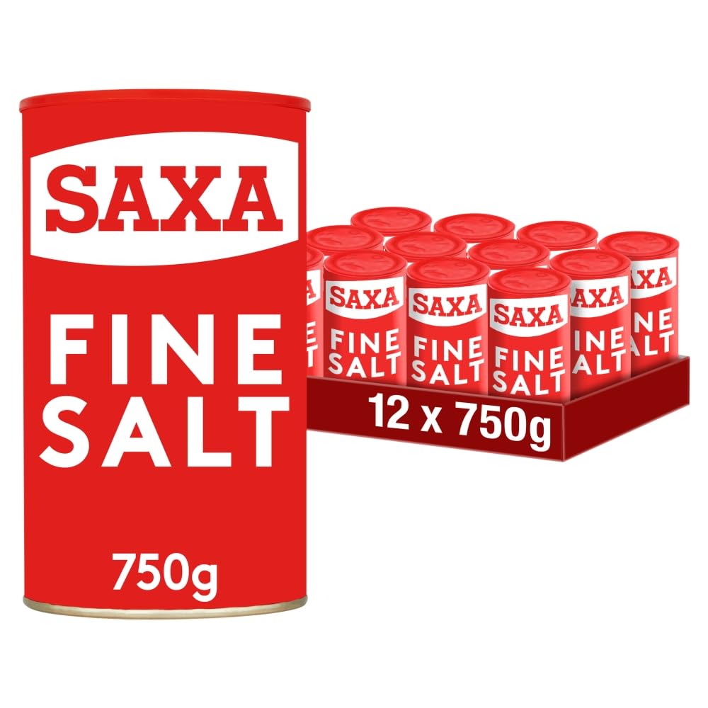 Saxa Fine Table Salt for Table & Cooking, 750 g Drum (1-Pack)