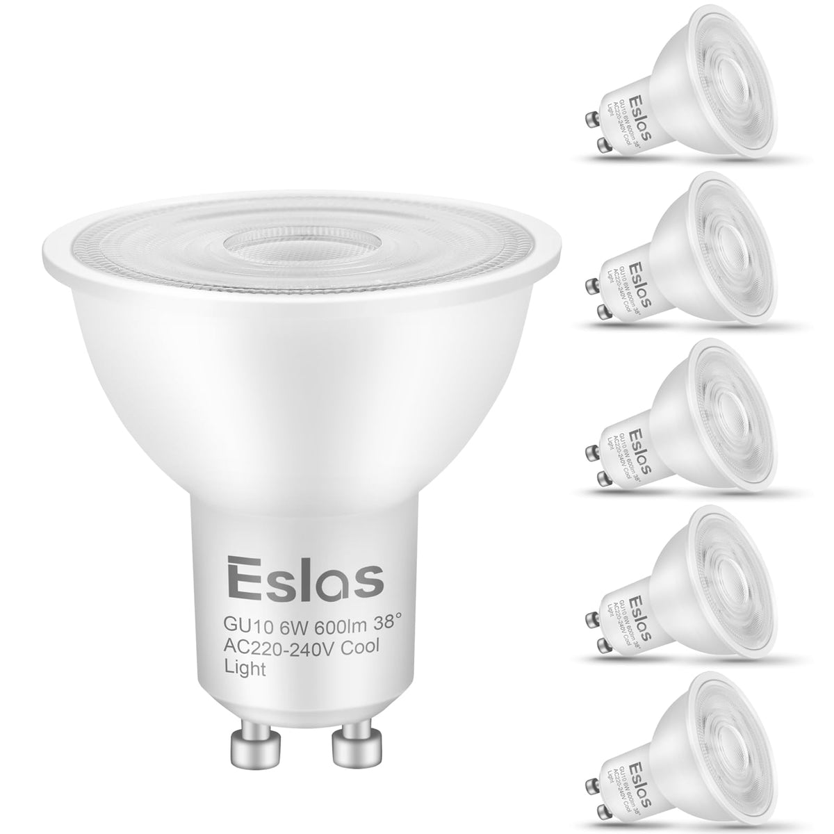 GU10 LED Bulbs Natural White 4000K, 6W, 60 Watts Equivalent, 6 Pack