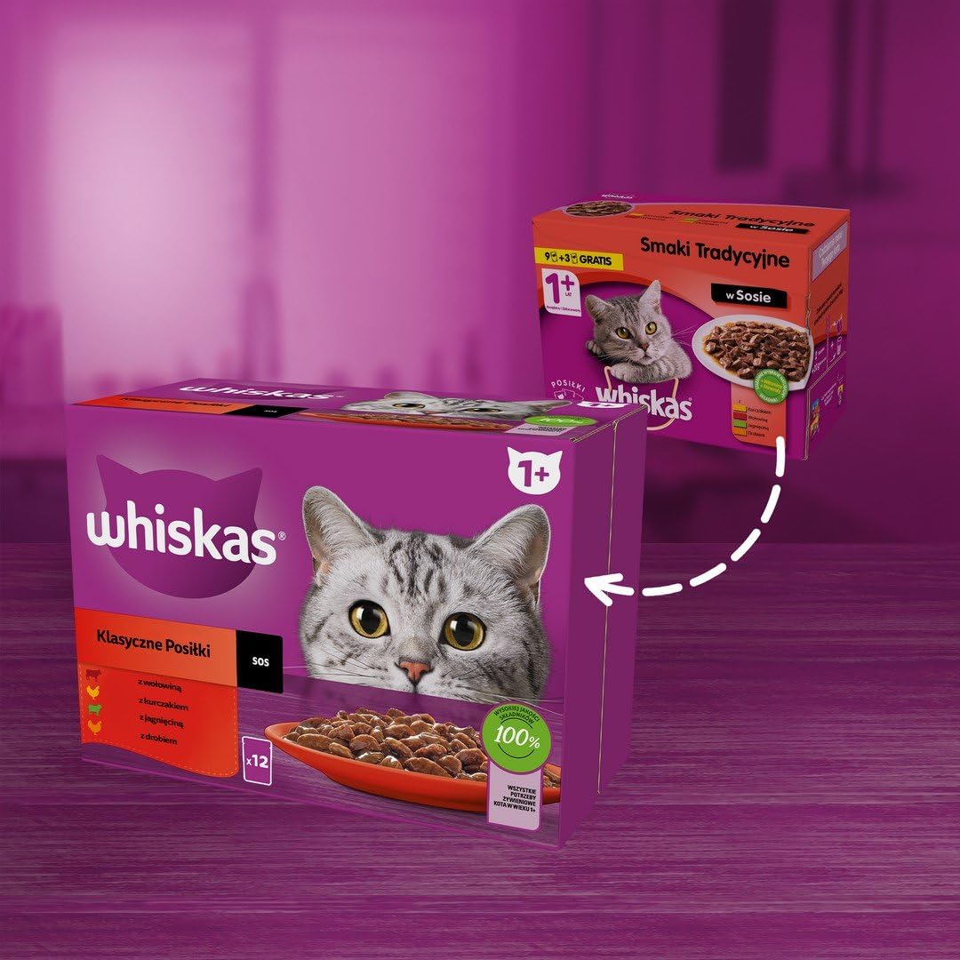 WHISKAS Adult Wet Cat Food in Jelly 40x85g Fish Favourites