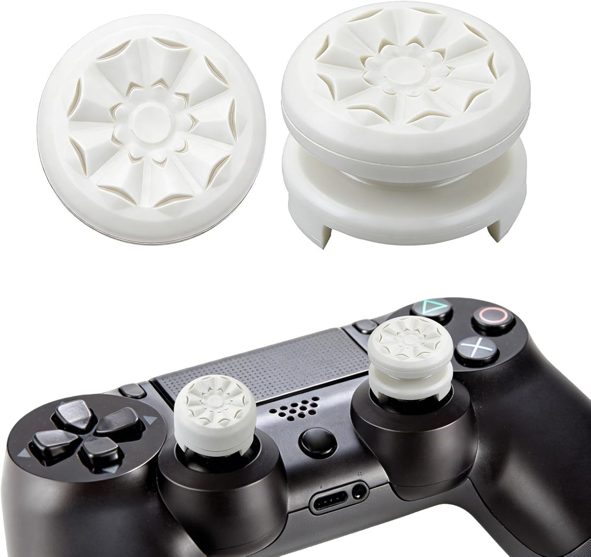 FPS White Thumb Grips for PS4 PS5 Controller Thumbsticks Thumb Stick