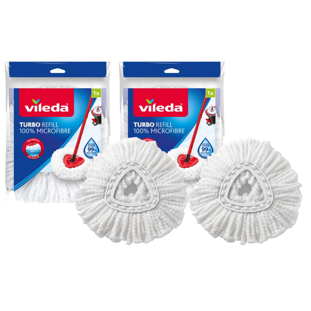 Vileda Turbo 2in1 Spin Mop & Bucket Set with Foot Pedal and Extra Refill