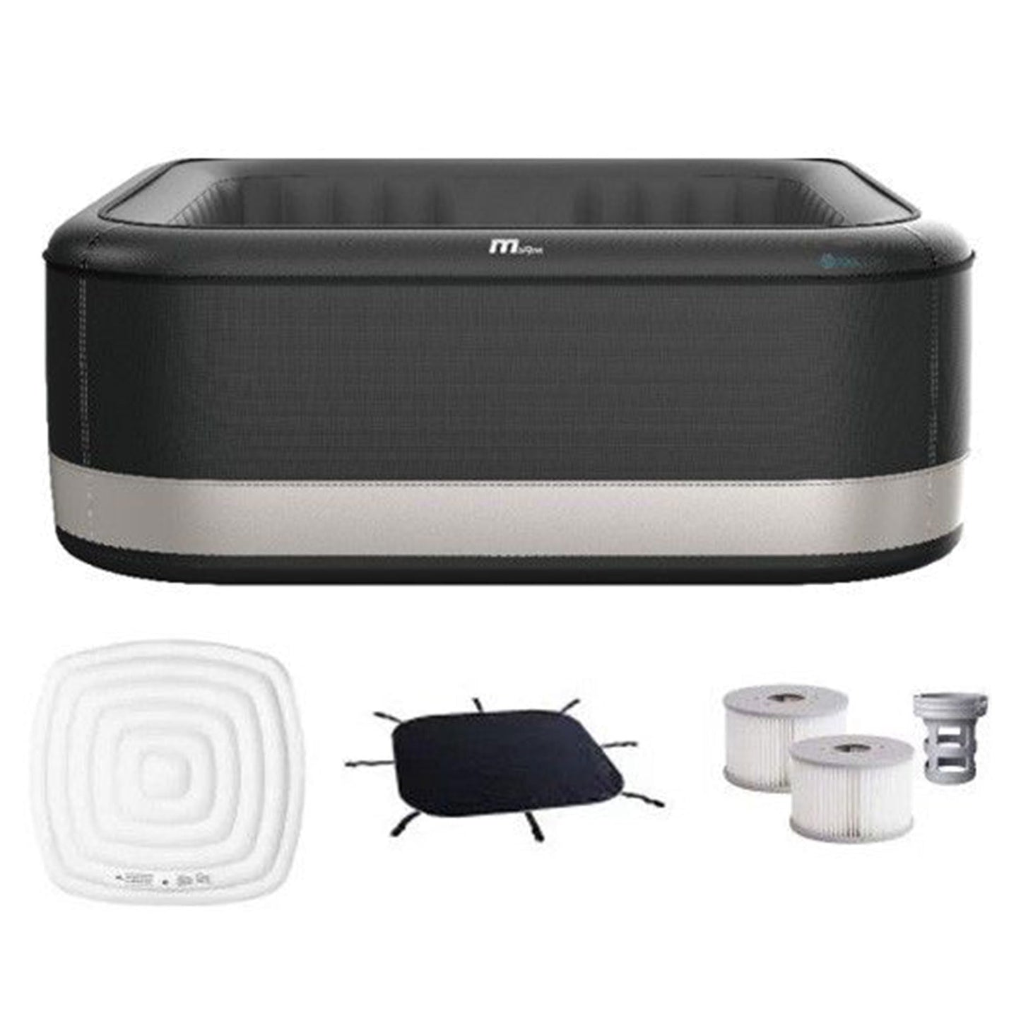 M Spa Square Inflatable Bubble Massage Spa, 4 to 6 Person Outdoor Hot Tub, Portland