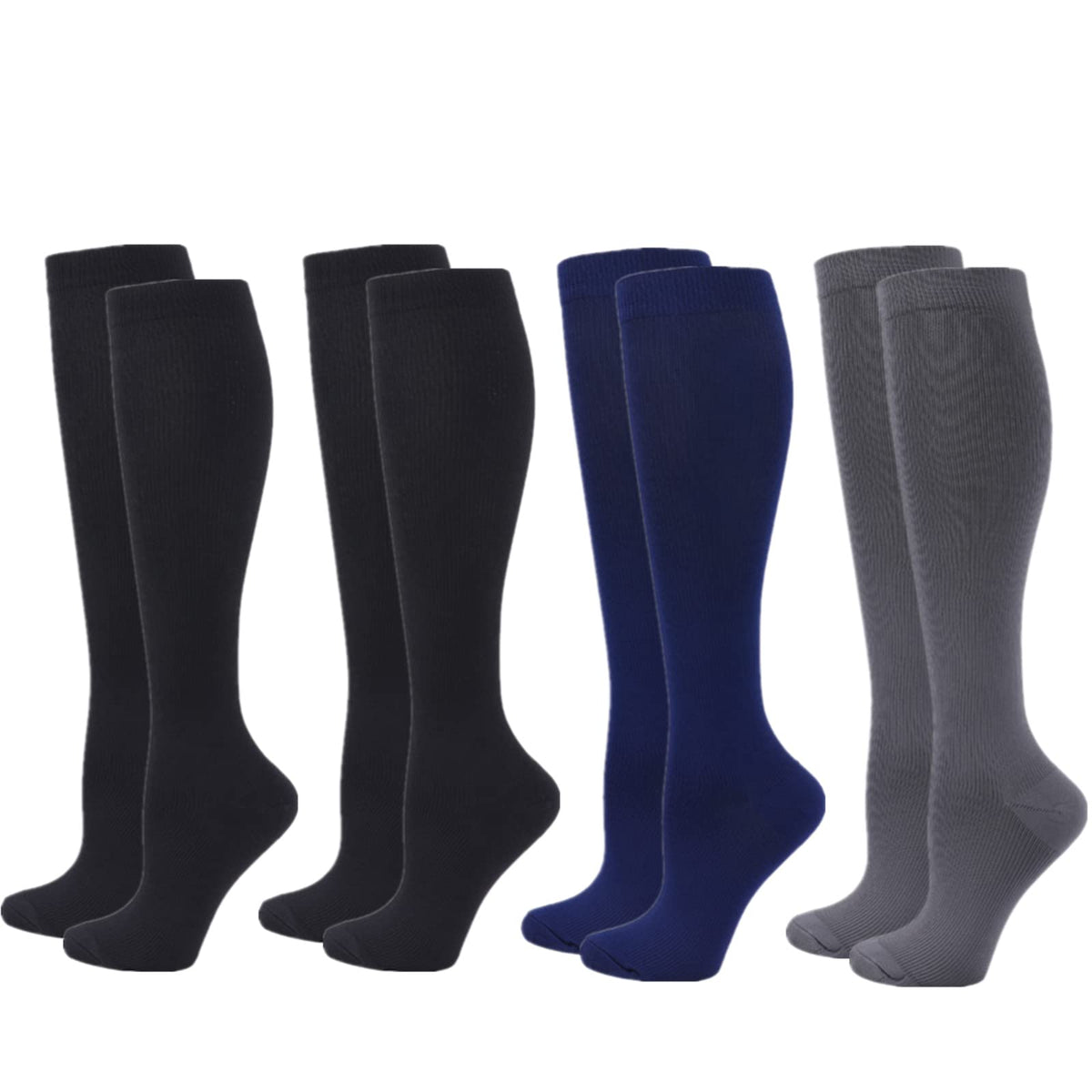 Compression Socks for Women Men, 2/3/4/6 Pairs 20-25mmHg Knee High Socks Compression Stockings for Sport, Athletic, Edema, Diabetic, Varicose Veins, Travel, Pregnancy, Nursing