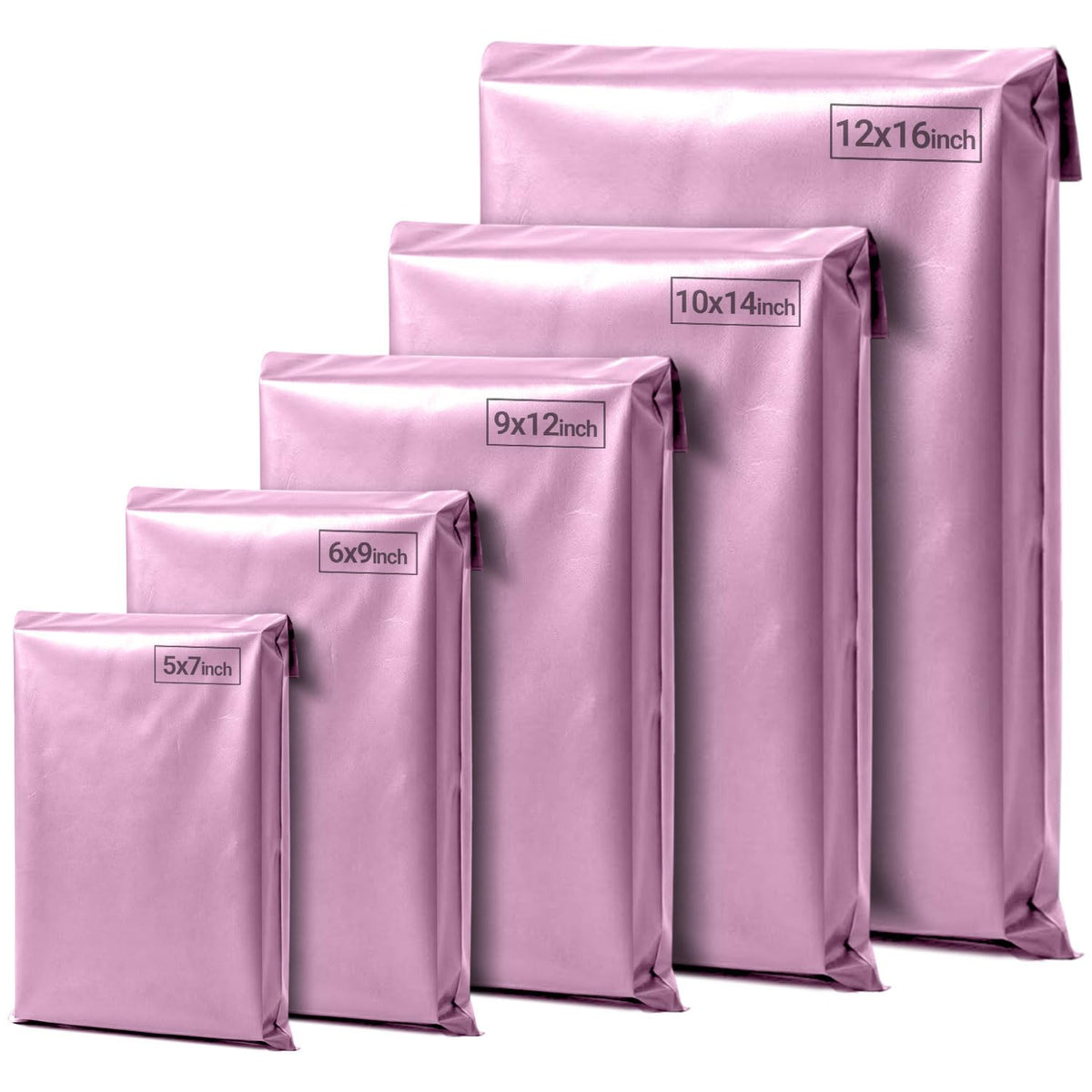 125 Mixed Grey Parcel Bags, Tamper-Proof Strong Postal Packaging Bags for Shipping, Mailing & Delivery, 5 Sizes Small to Large, 25 Each