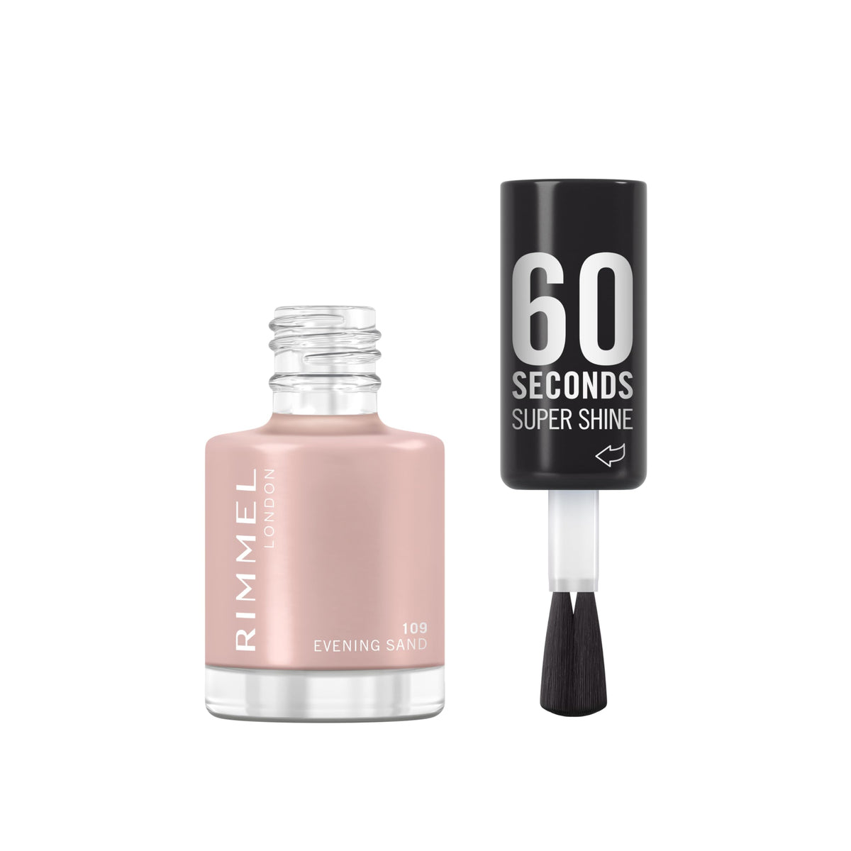 Rimmel 60 Seconds Super Shine Nail Polish, 740 Clear, Quick-Dry Nail Polish, Ultra-Shiny Finish, Easy to Apply, Vibrant Colour, Long-Wearing, Improved Formula, Vegan, 8ml