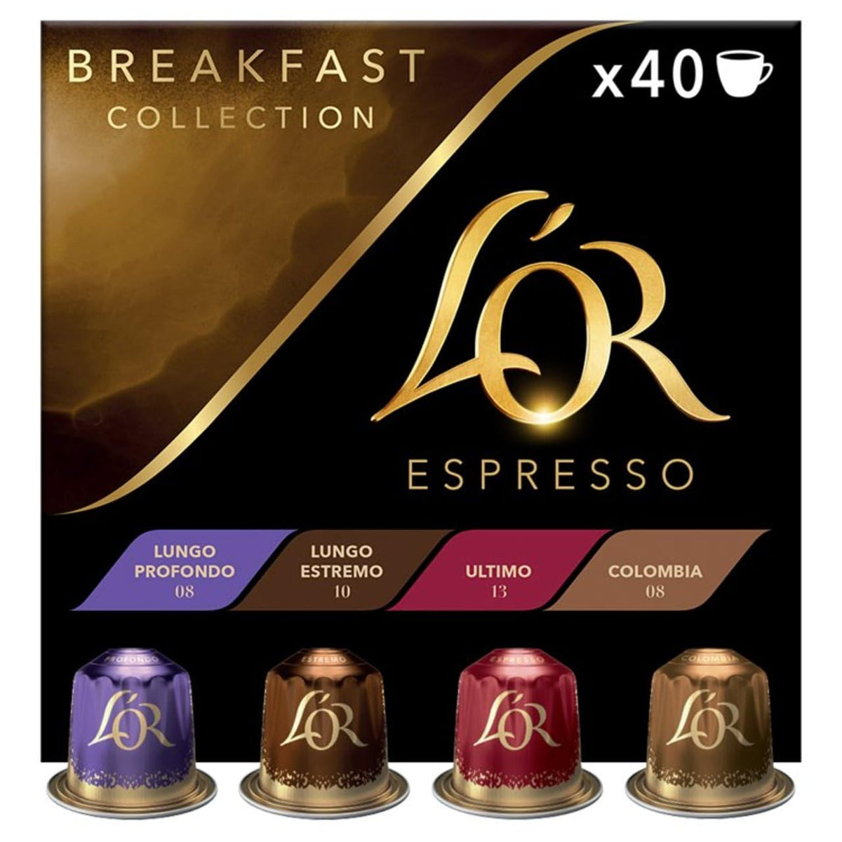 L'OR Espresso Intense Coffee Pods Variety Bundle (Pack of 12, Total 120 Capsules) Nespresso®* Compatible