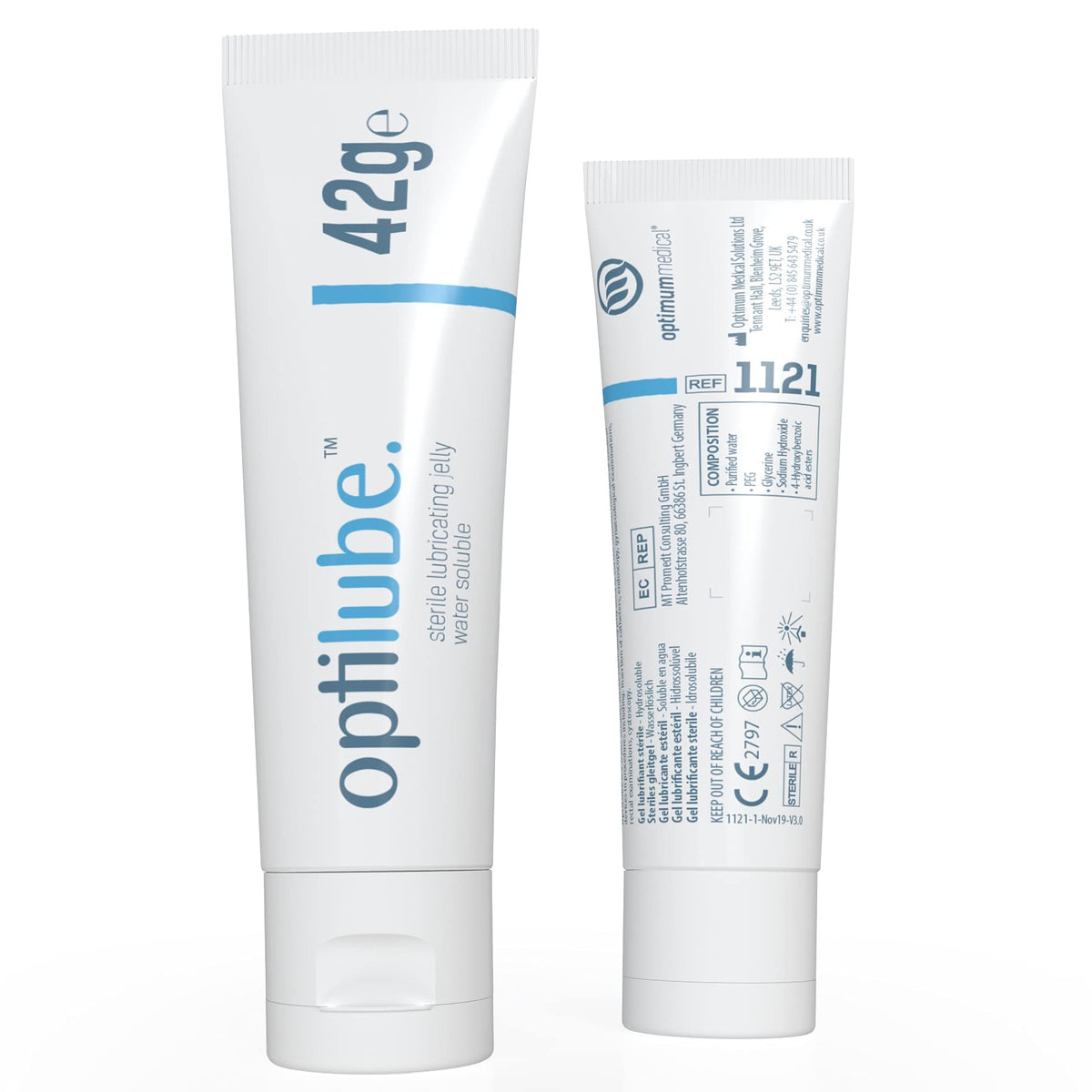OptiLube Tubes - Sterile Lubricating Jelly for Insertion of Medical Devices in 5g, 42g, 82g, and 113g Tubes, Water Soluble Lubricant with Easy-to-Use Flip Cap (5g x 48)