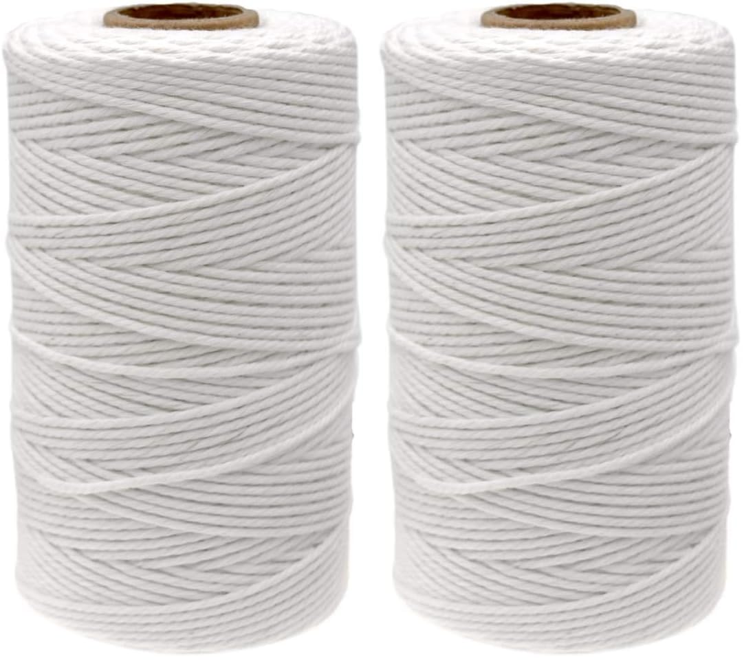 jijAcraft 4MM White Macrame Cord: 100M Cotton String Twine for Crafts