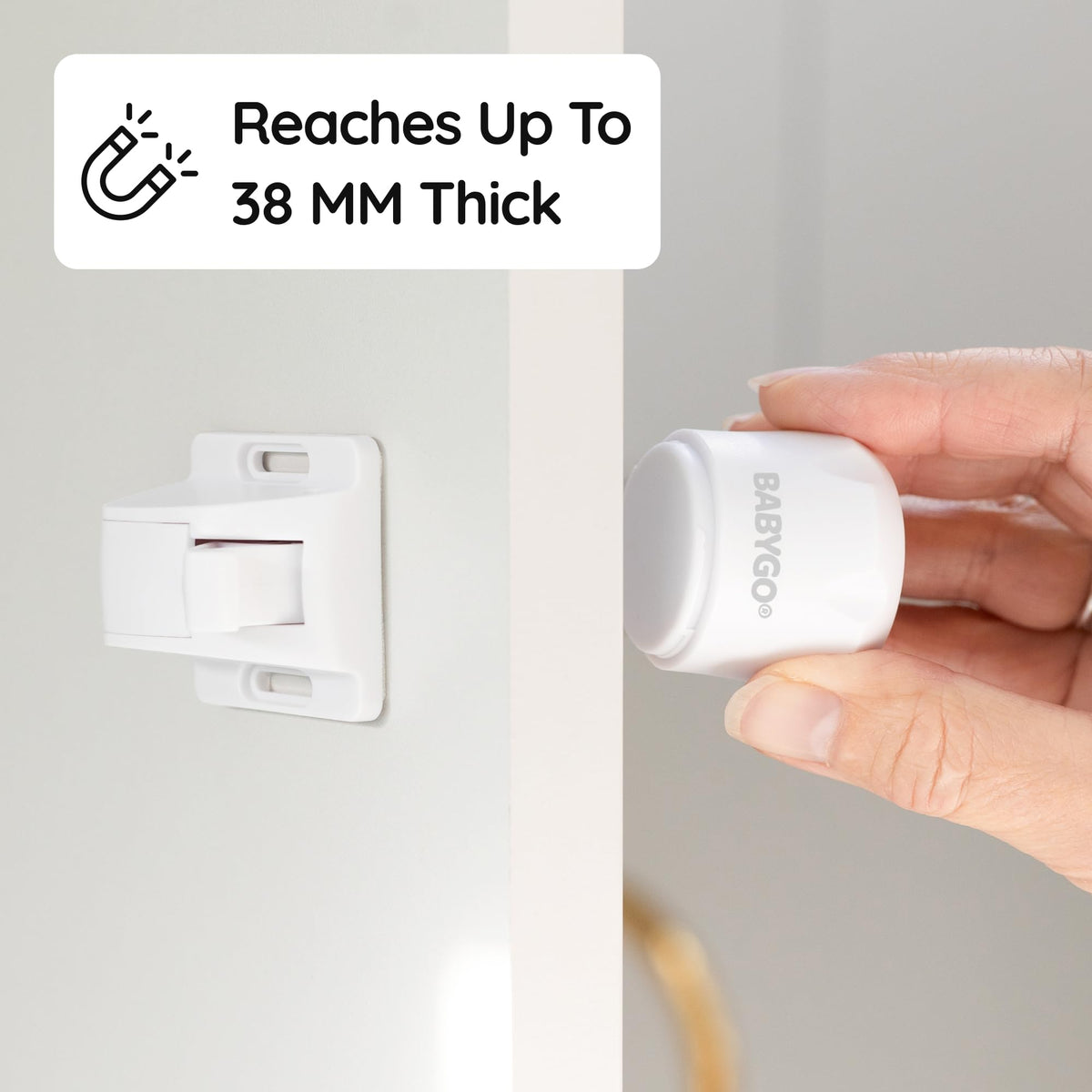 BABYGO® Magnetic Kitchen Cupboard Locks, Child Safety, 10 Locks, 2 Keys