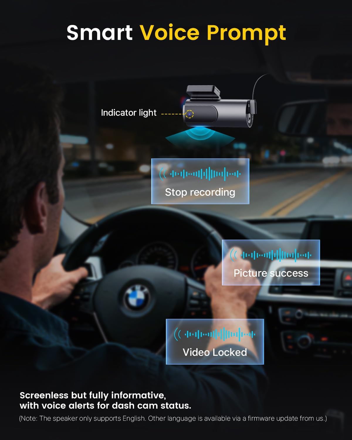 GKU 4K Dash Cam Front and Rear, 5GHz WiFi Dashcam with 64GB SD Card