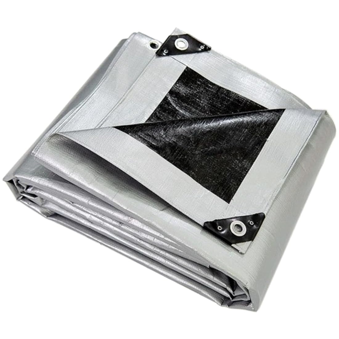 1.5 x 2 m Black 235 GSM Tarpaulin Waterproof Heavy Duty Tarp Sheet Cover, Groundsheet - Waterproof, Weatherproof, Frost-Resistant, UV Protection, Universal, Multipurpose, Reinforced Eyelets