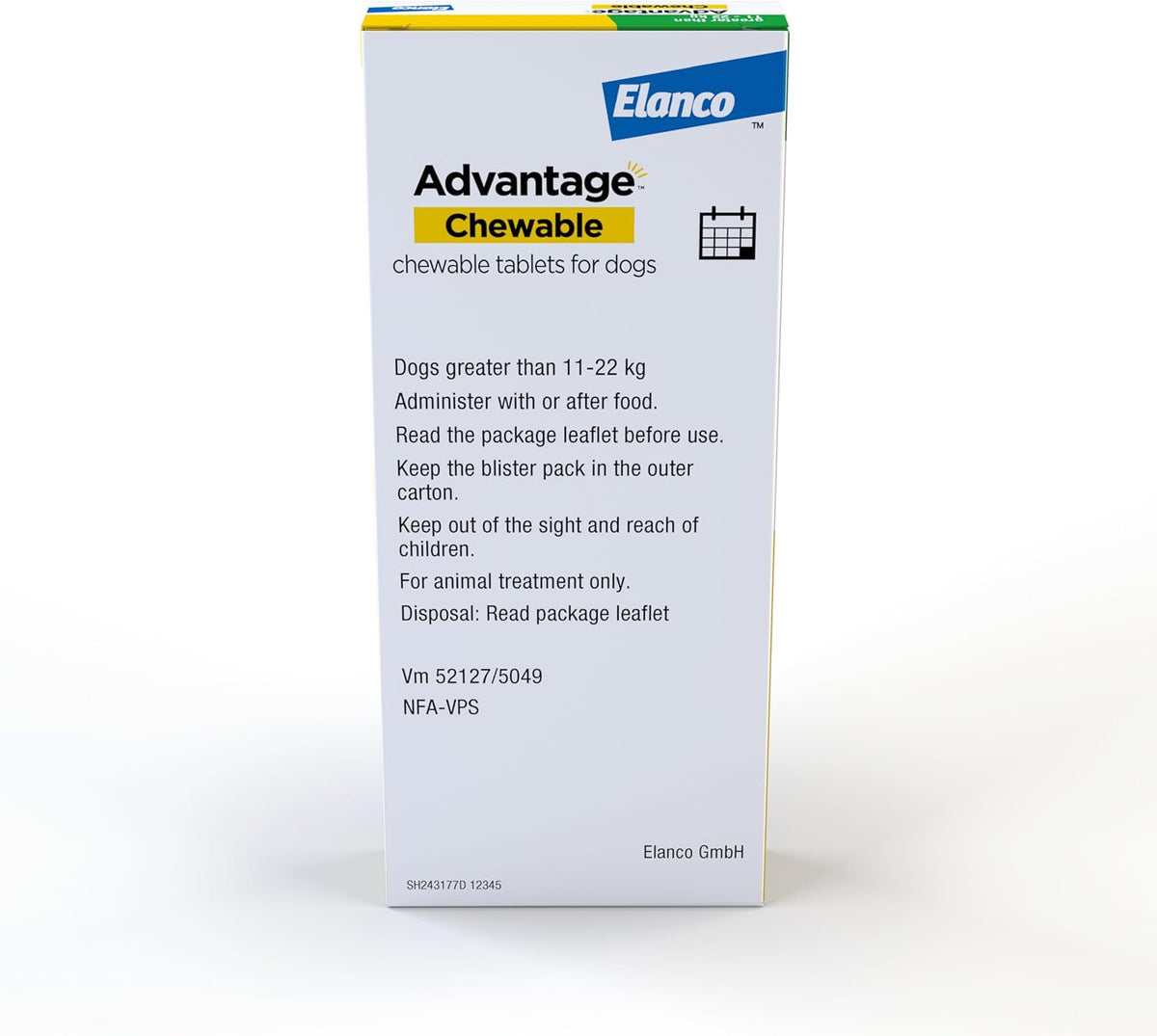 Advantage Chewable 450mg Chewable Tablets for Dogs >11 - 22kg (3 pack), Flea and Tick Treatment, Fast Acting Kills Fleas Within Hours, Prevention Lasts For A Month, Easy To Administer