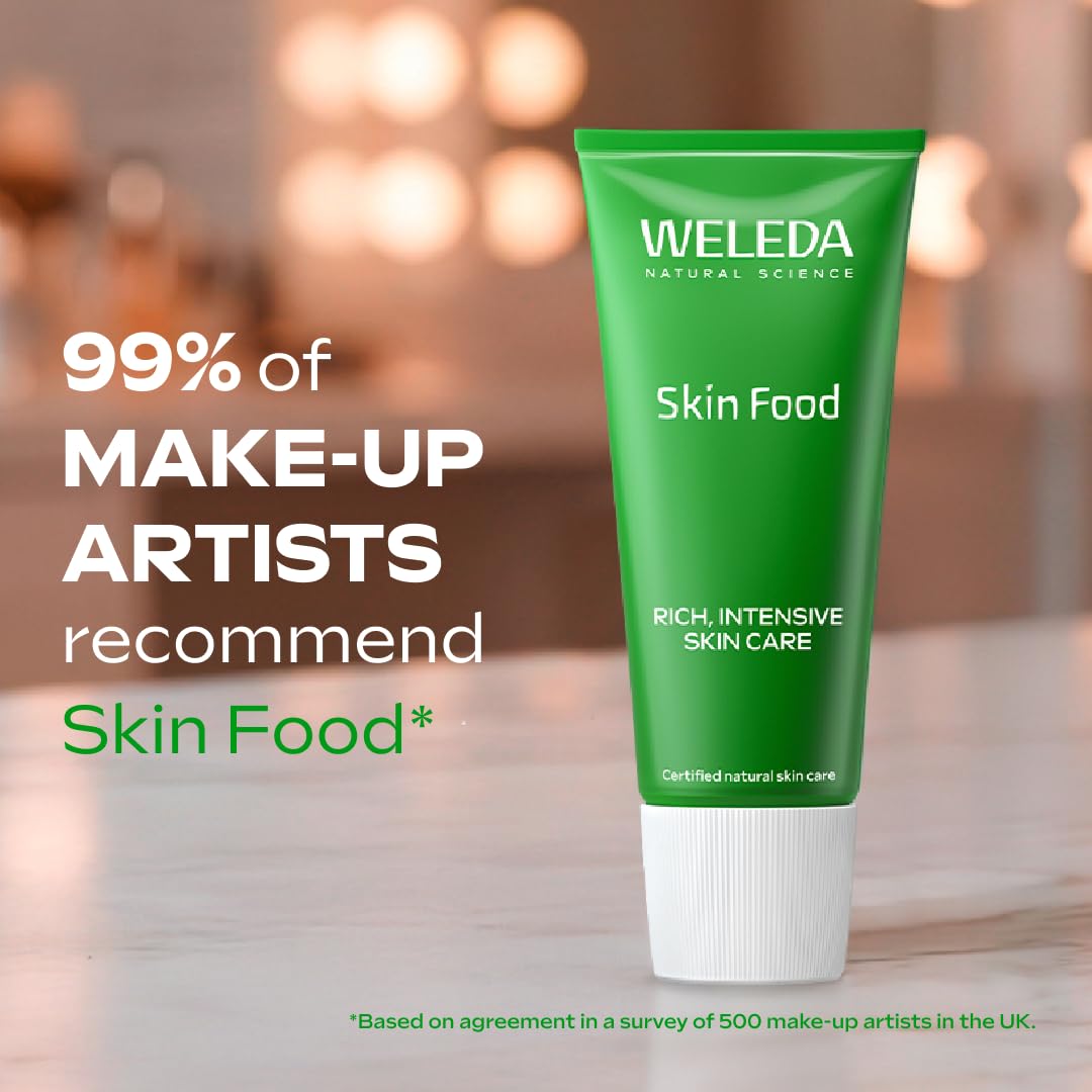 Weleda Skin Food, Dry Skin Moisturiser, Moisturising Cream & Primer, Face & Body, For Men & Women, Multiple Uses, 100% Certified Natural, Organic, 75ml