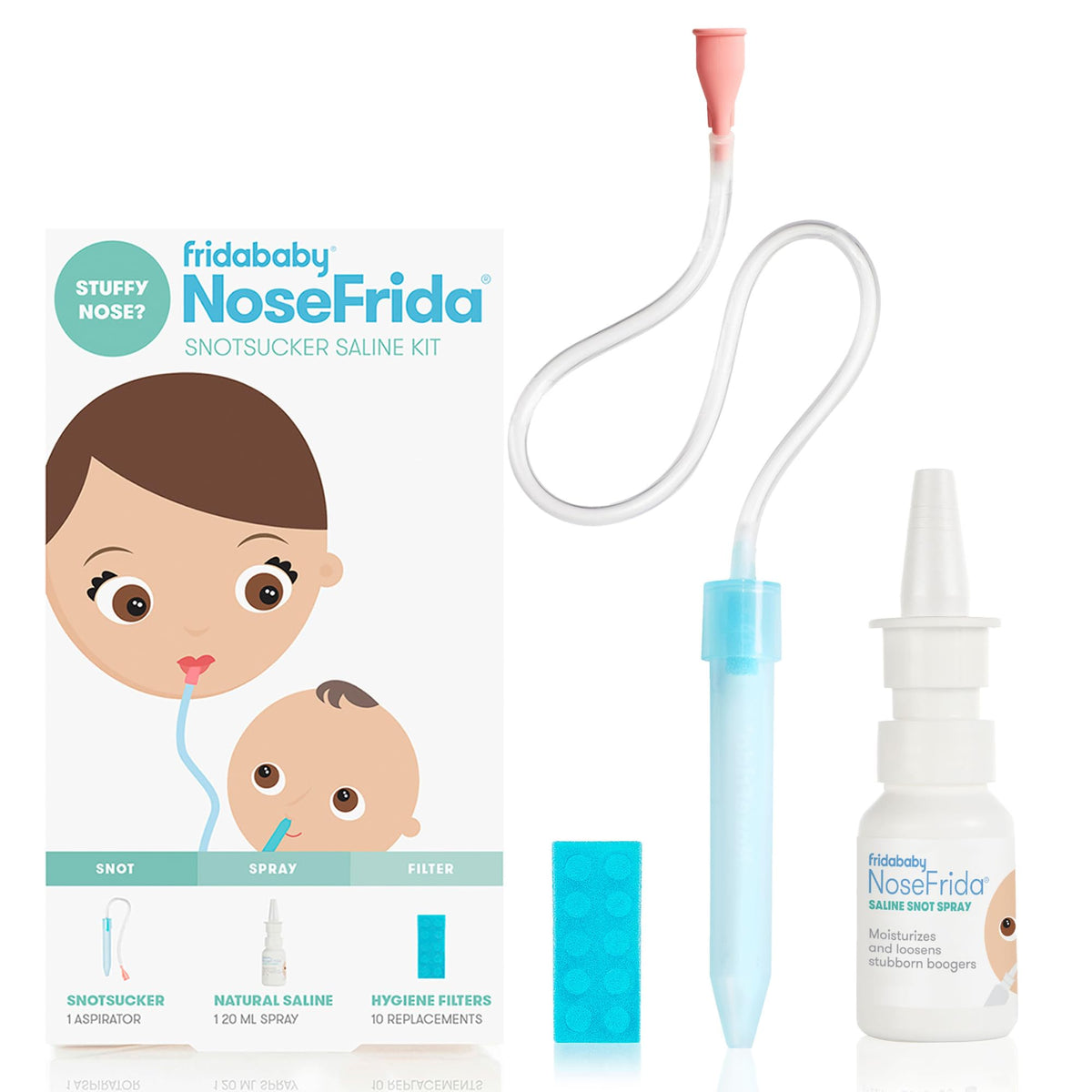 Frida Baby NoseFrida Snot Sucker Nasal Aspirator for Baby, with 4 Filters