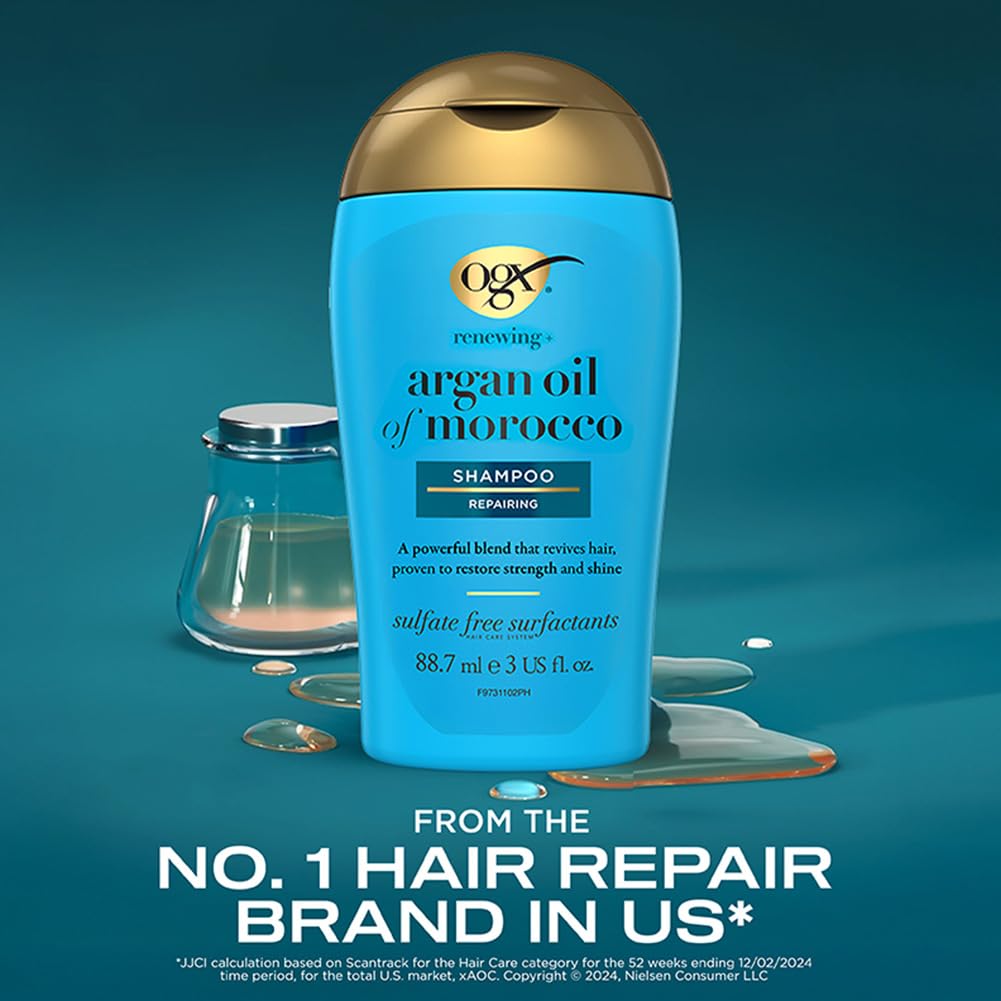 OGX Argan Oil of Morocco Sulfate Free Shampoo for Dry Hair, 385ml (Pack of 3)
