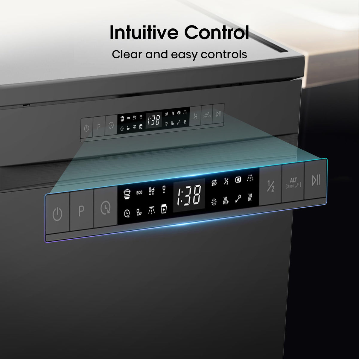 Hisense HS523E15WUK Slimline 10 Places Free Standing Dishwasher White with 30 Minutes Quick Wash [Energy Class E]