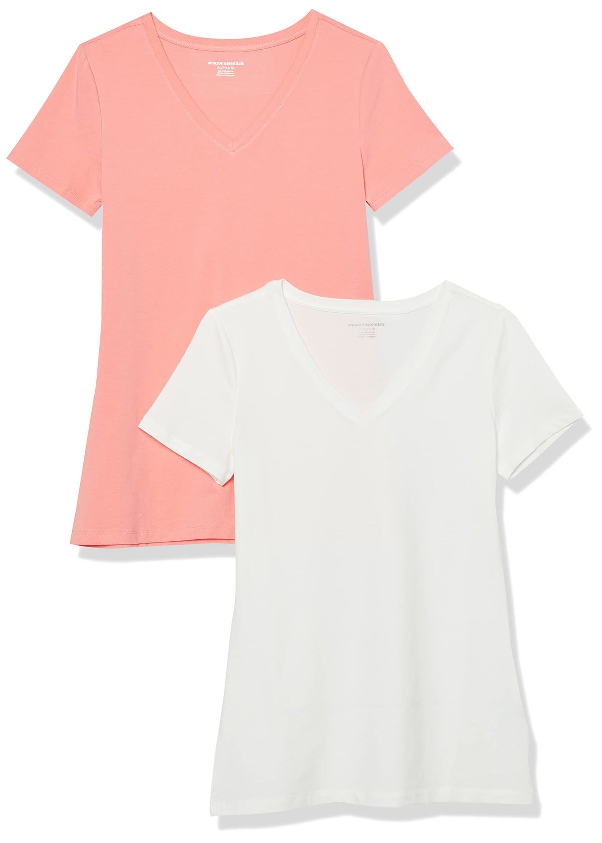 Amazon Essentials Women's Regular-Fit Short-Sleeve V-Neck T-Shirt, Multipacks