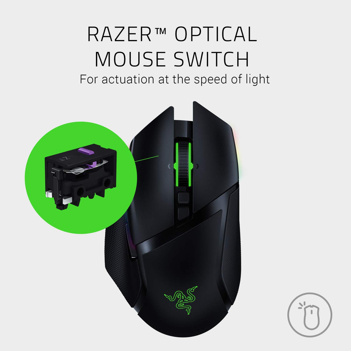 Razer Basilisk V3 - Wired Customisable Gaming Mouse (10+1 Programmable Buttons, HyperScroll Tilt Wheel, 11 Chroma RGB Lighting Zones, Optical Mouse Switches, Focus+ 26K DPI Optical Sensor) Black