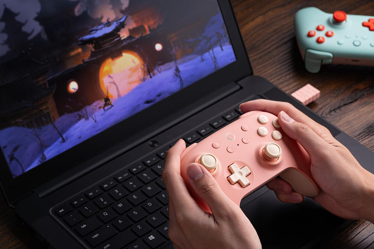 8Bitdo Ultimate 2C Wireless Controller for Windows PC and Android, with 1000Hz Polling Rate, Hall Effect Joysticks and Hall Triggers, and Remappable L4/R4 Bumpers (Peach)