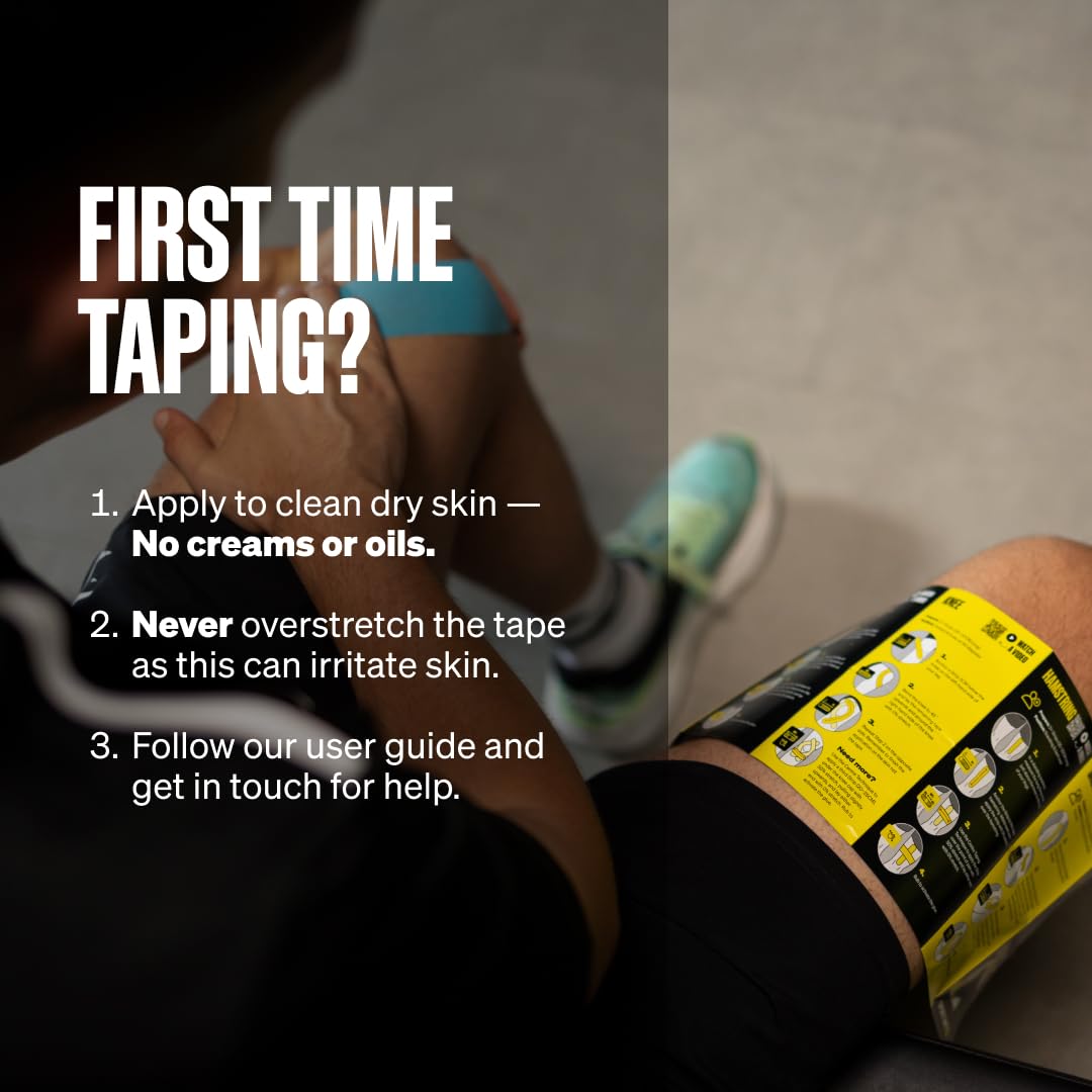 SPORTTAPE Kinesiology Tape, 5cm x 5m, Black - Waterproof, Hypoallergenic