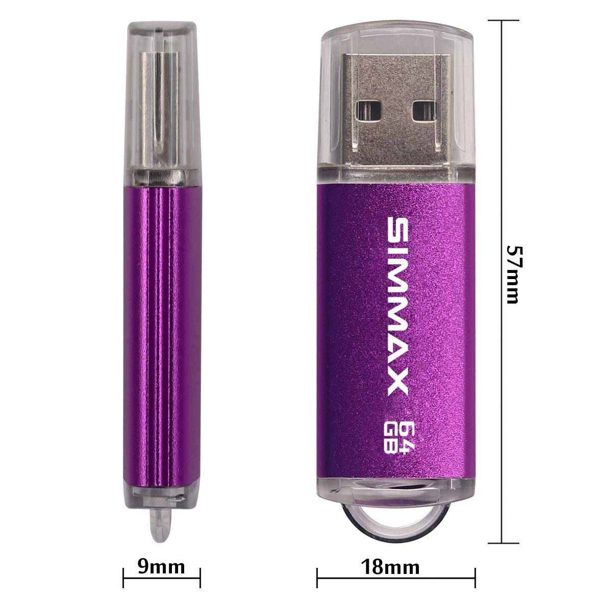 SIMMAX 32GB Memory Stick USB 2.0 Flash Drives Swivel Thumb Drive Pen Drive (32GB Purple)